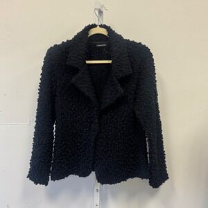 Dunnes Stores St Bernard Black Popcorn Knit Shimmer Cardigan Jacket Size 10-12